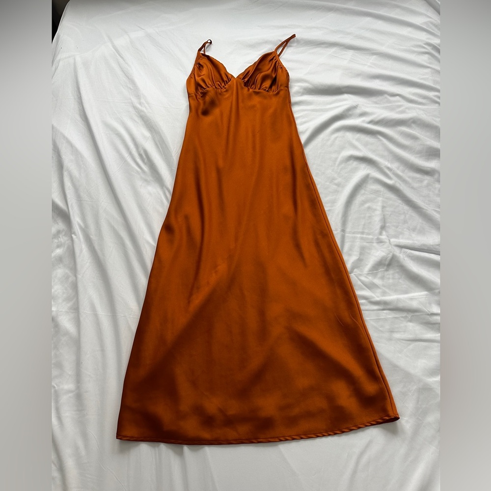 Elegant Rust Slip Dress